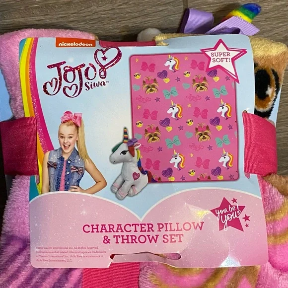 LAST CALL Jojo Siwa Unicorn Stuffed Animal And Throw Set - Picture 7 of 9
